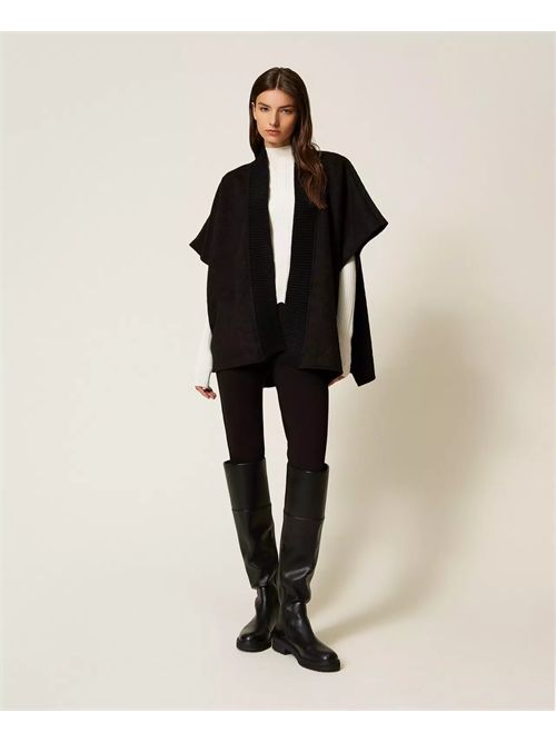 Poncho in panno con Oval T TWINSET | TO5420/00006